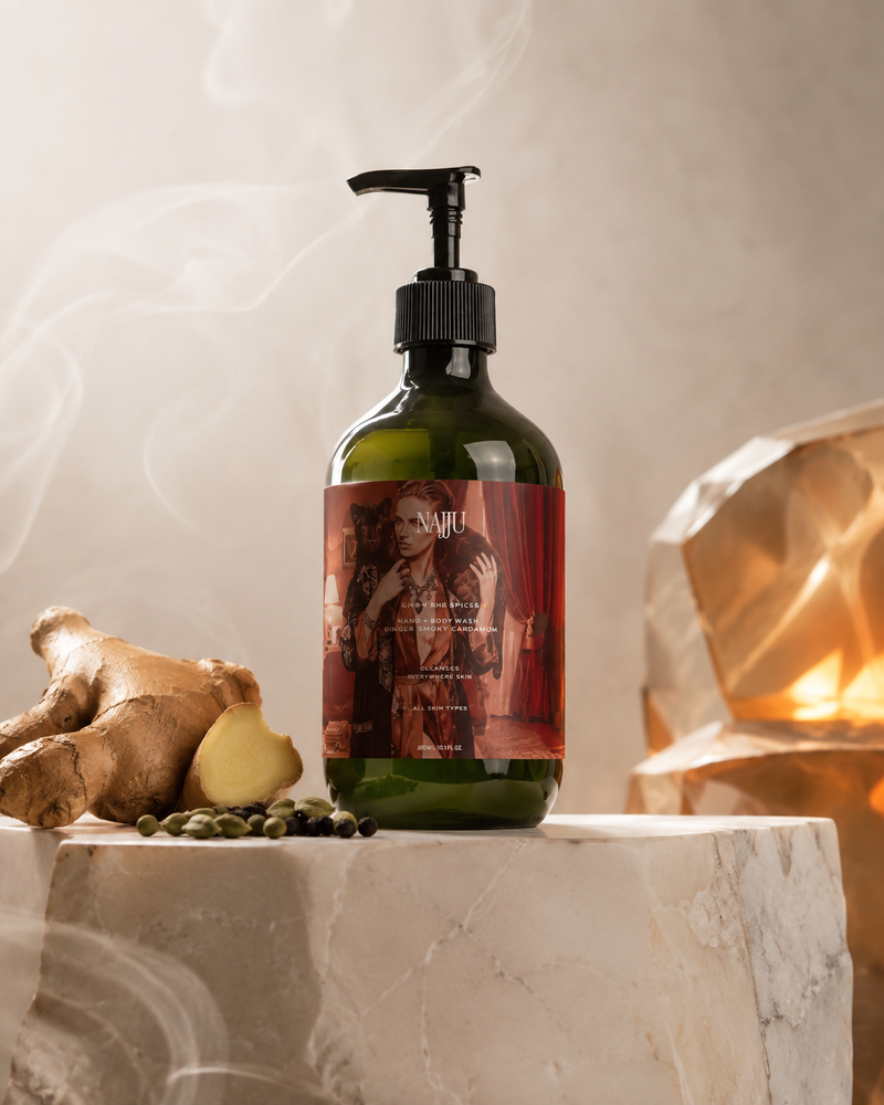 NAJJU Hand & Body Wash, Ginger & Smoky Cardamom