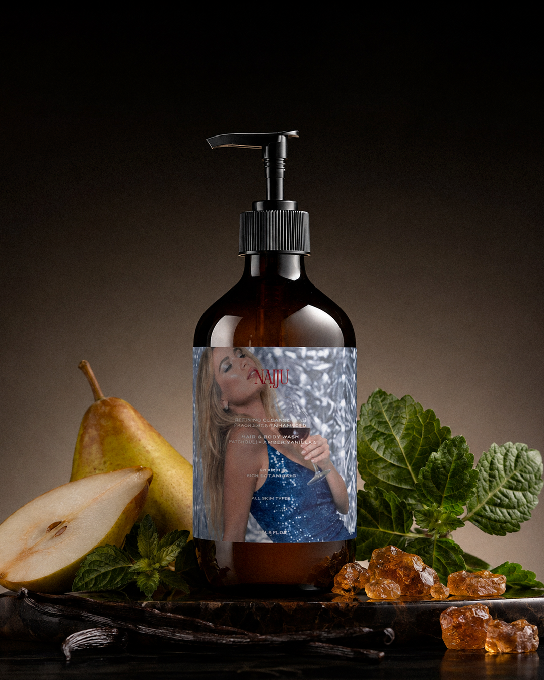 NAJJU Hand & Body Wash, Patchouli & Amber Vanilla